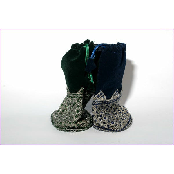 Sac de pochi unique en velours - main-embroched avec des perles